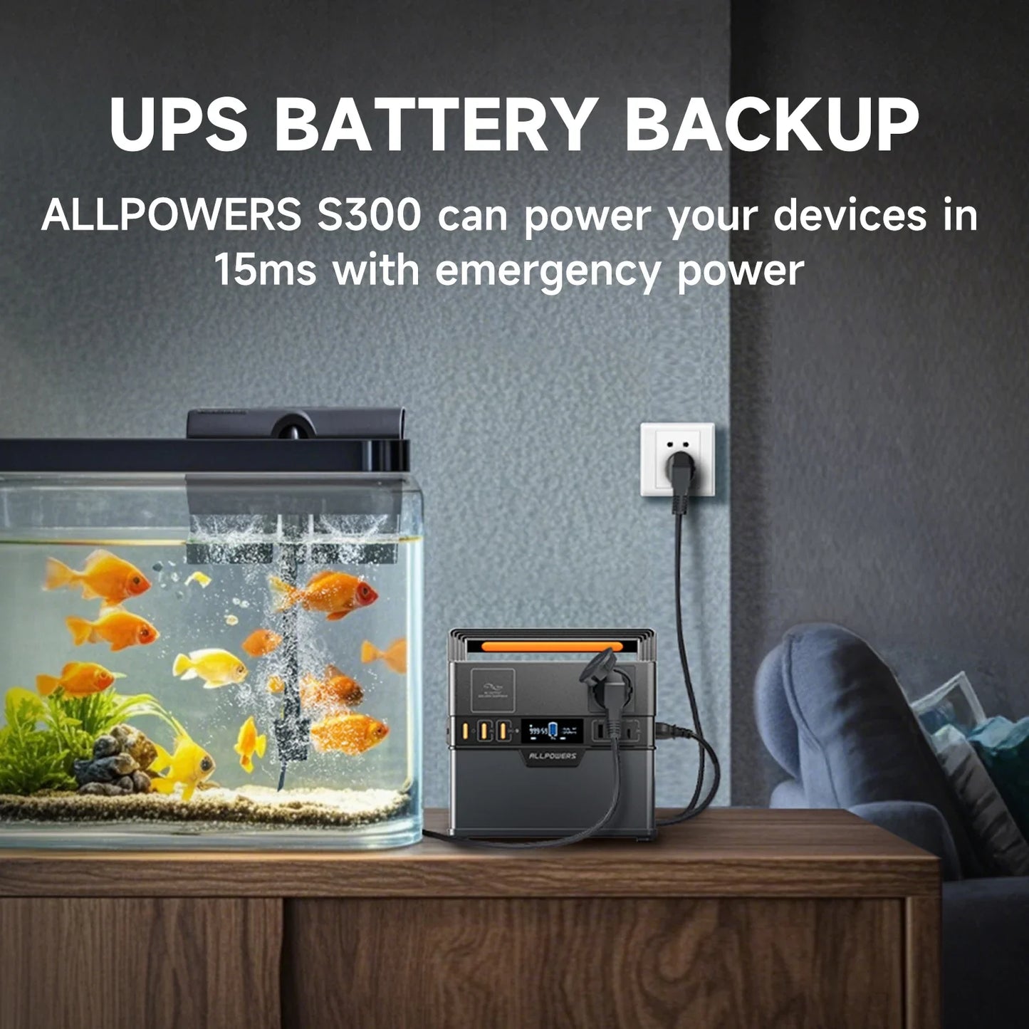 300W Portable Power Station 288Wh Backup Battery