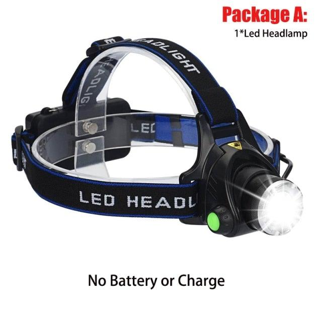 Rechargeable LED Headlamp Zoomable Waterproof High Power