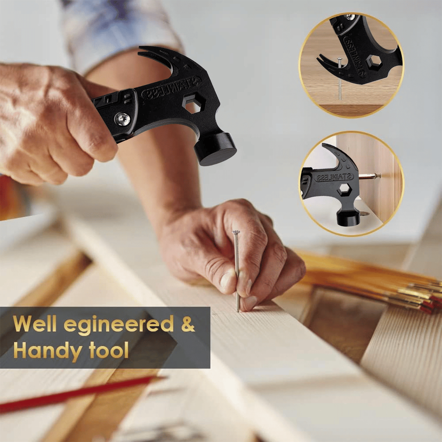 12-in-1 Multitool Camping Hammer Survival Gear