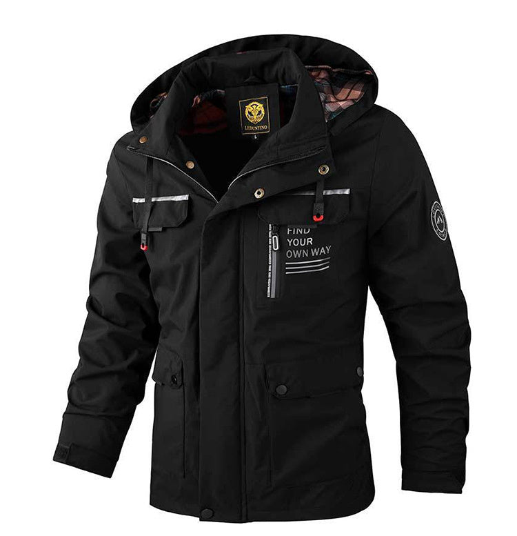 Men’s Casual Hooded Parka Windproof Warm Jacket