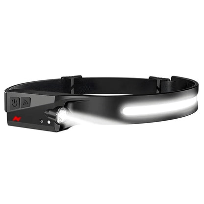 USB Rechargeable LED Headlamp Waterproof Motion Sensor