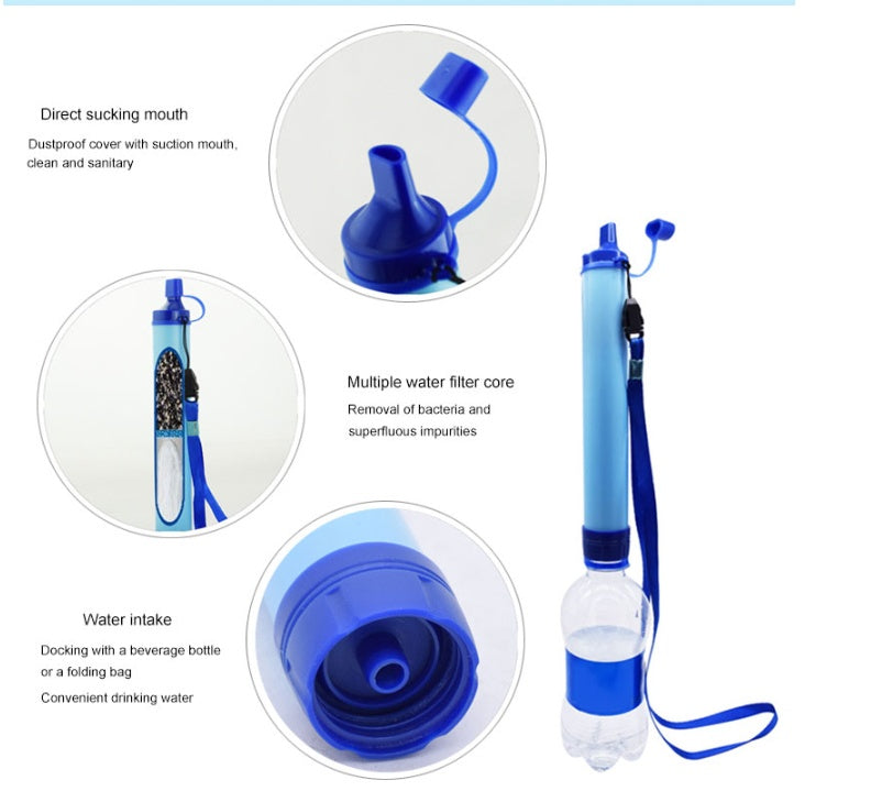 Portable Water Filter Straw for Hiking Camping Survival
