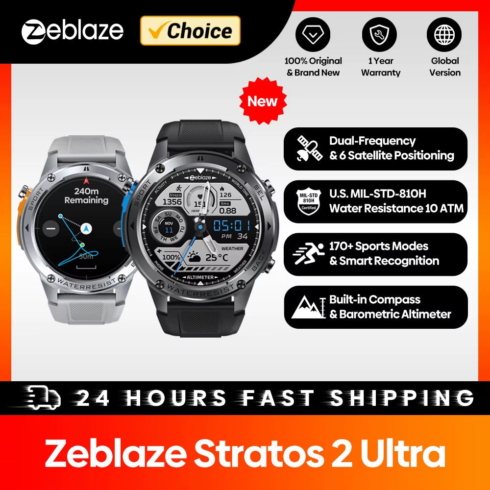 Stratos 2 Ultra GPS Smartwatch Dual-Band GNSS