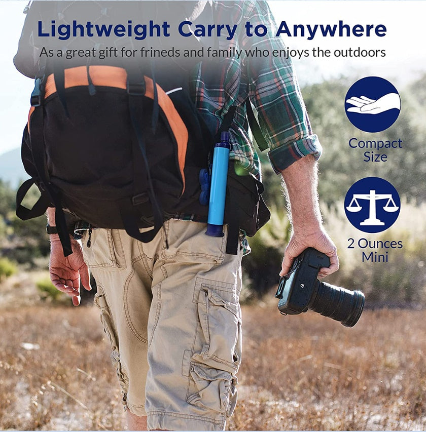 Portable Water Filter Straw for Hiking Camping Survival