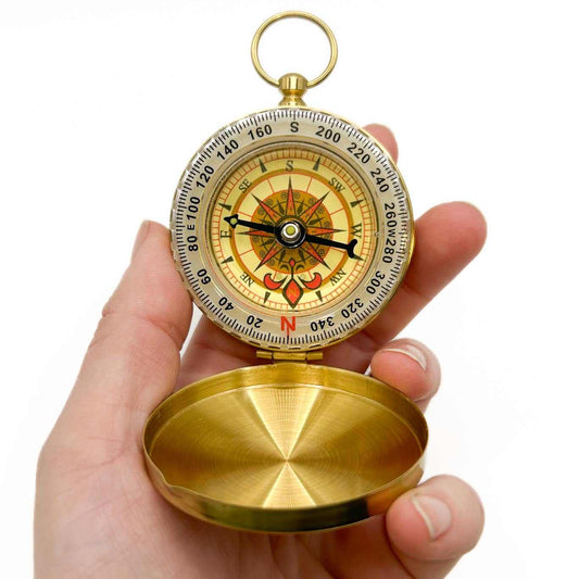 Gold Compass Gift Box Collectible Navigation Tool