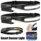 USB Rechargeable LED Headlamp Waterproof Motion Sensor