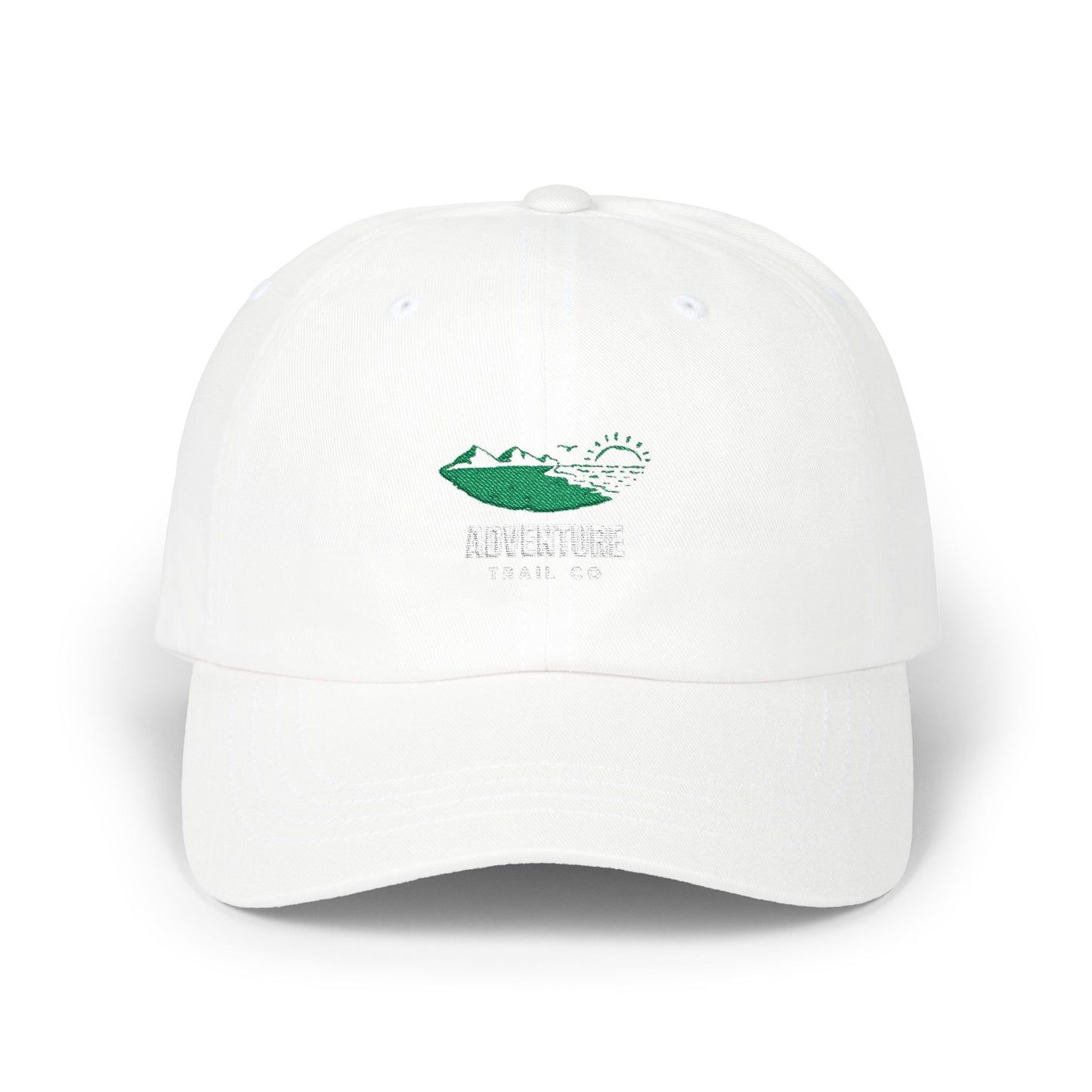 Classic Dad Cap — Embroidered Green Leaf Logo Baseball Hat