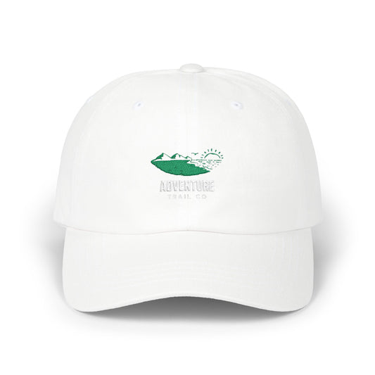 Classic Dad Cap — Embroidered Green Leaf Logo Baseball Hat