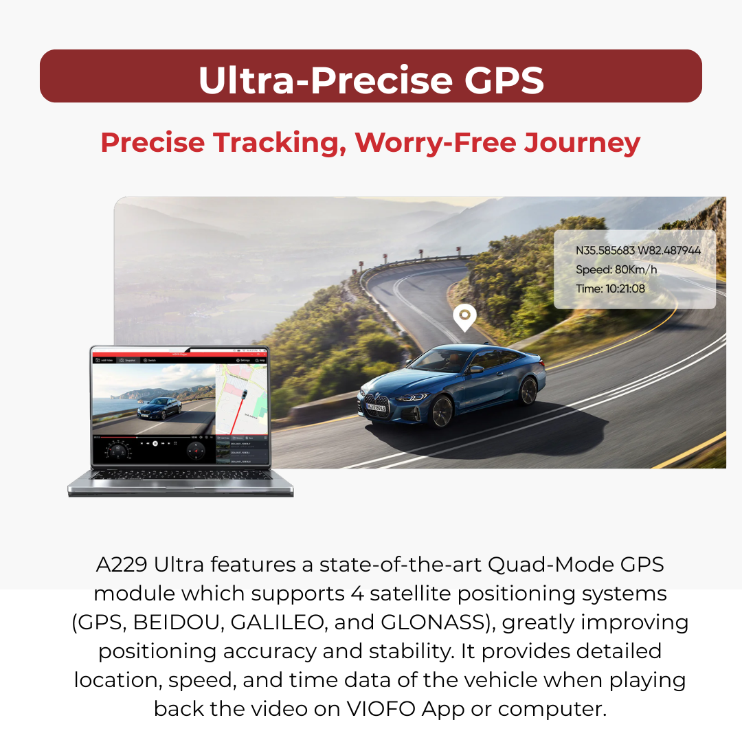 A229 Ultra 4K+4K 2-Channel Dash Cam