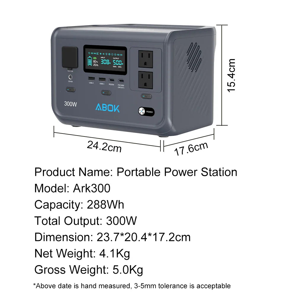 600W Portable Power Station LiFePO4 Fast Charge