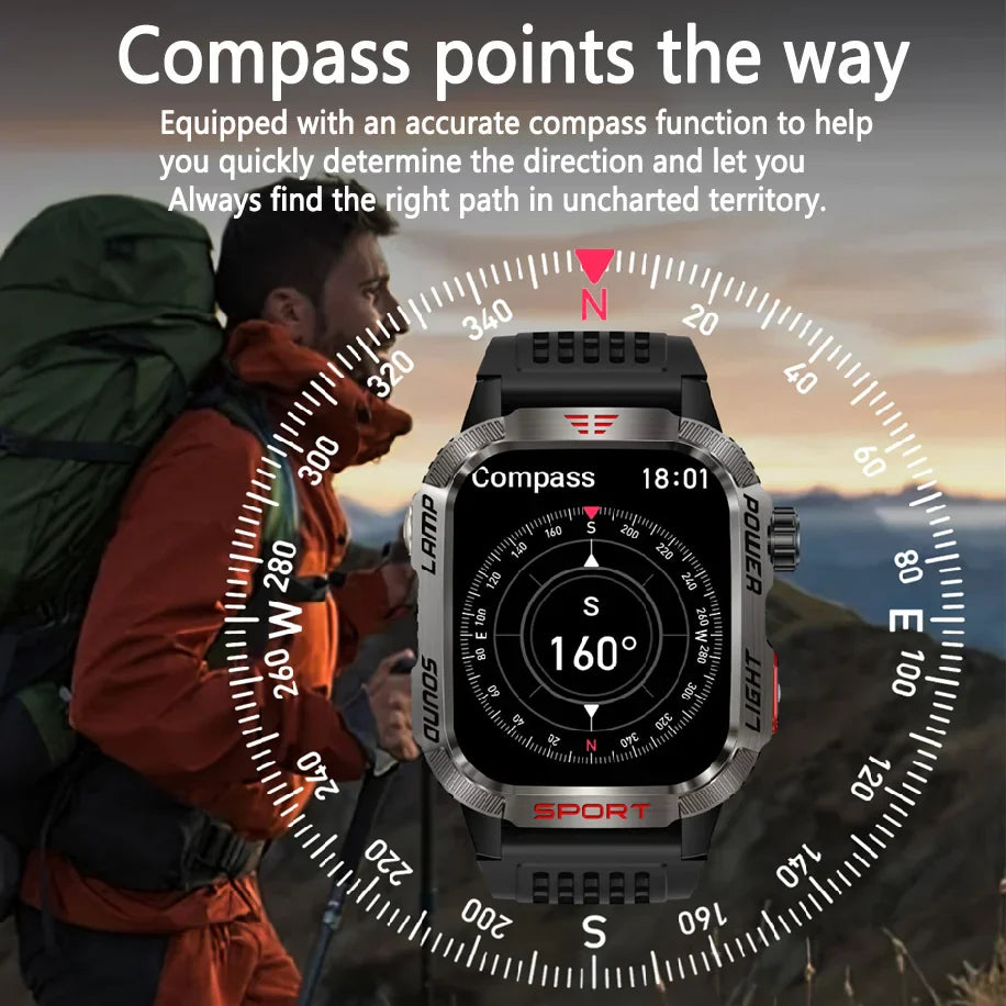 Military GPS Smartwatch Men Waterproof Outdoor Tracker