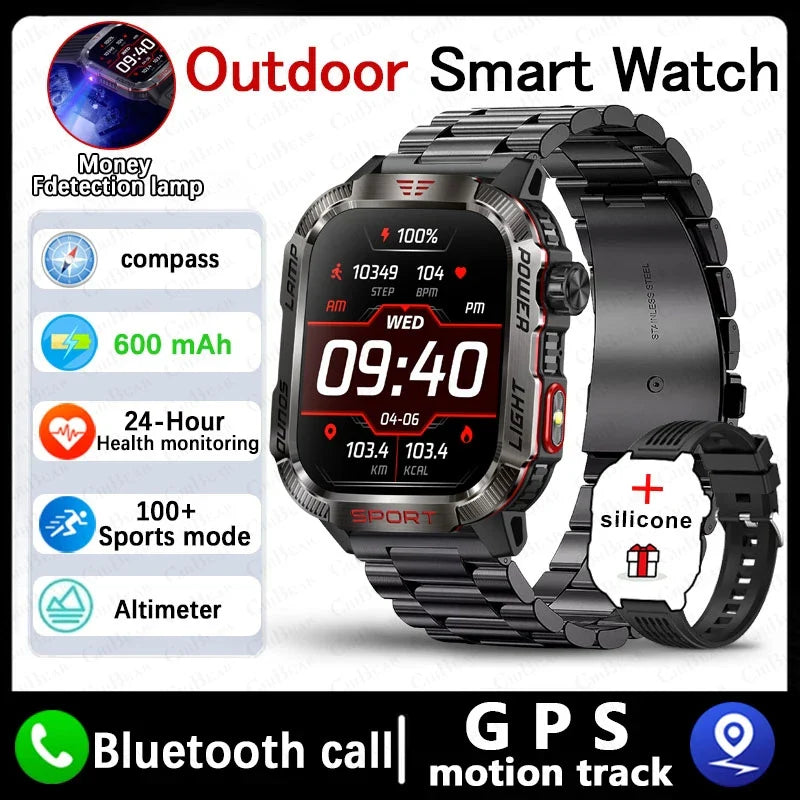 Military GPS Smartwatch Men Waterproof Outdoor Tracker