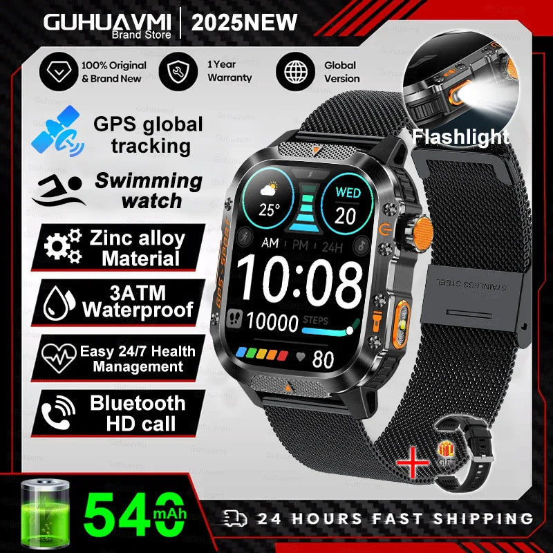 2025 GPS Smartwatch Men Waterproof Sport Bluetooth