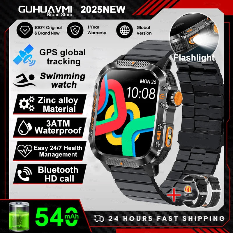 2025 GPS Smartwatch Men Waterproof Sport Bluetooth
