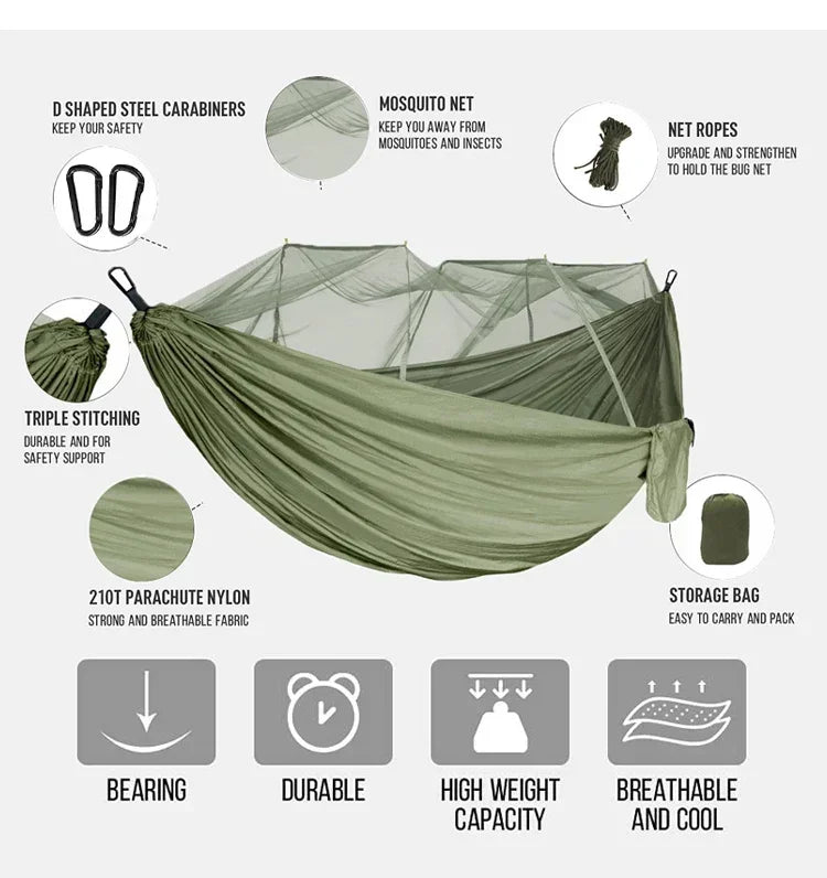 AdventureNest 2-Person Camping Hammock with Rainfly