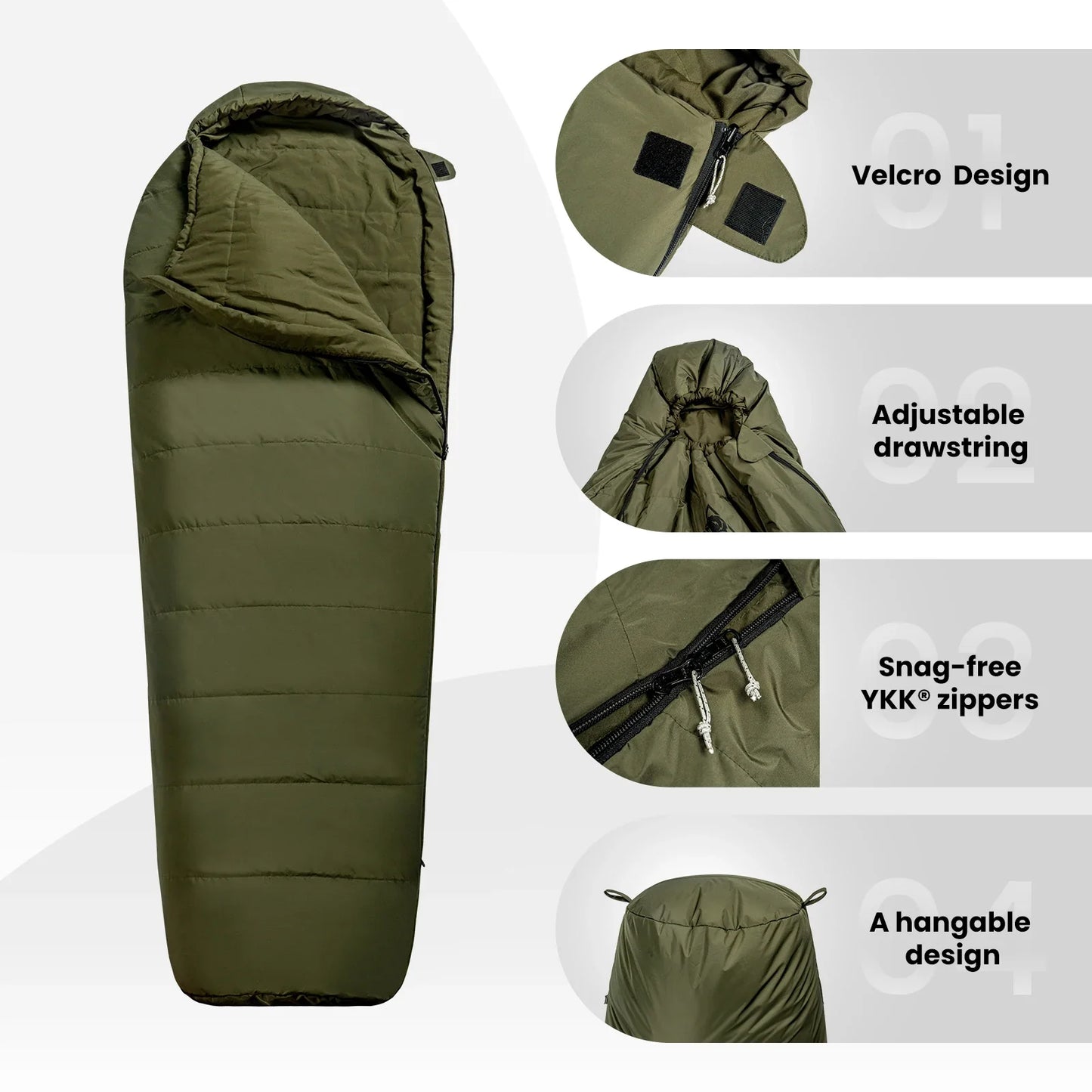 OneTigris Bushcrafter’s Outdoor Sleeping Bag Lightweight