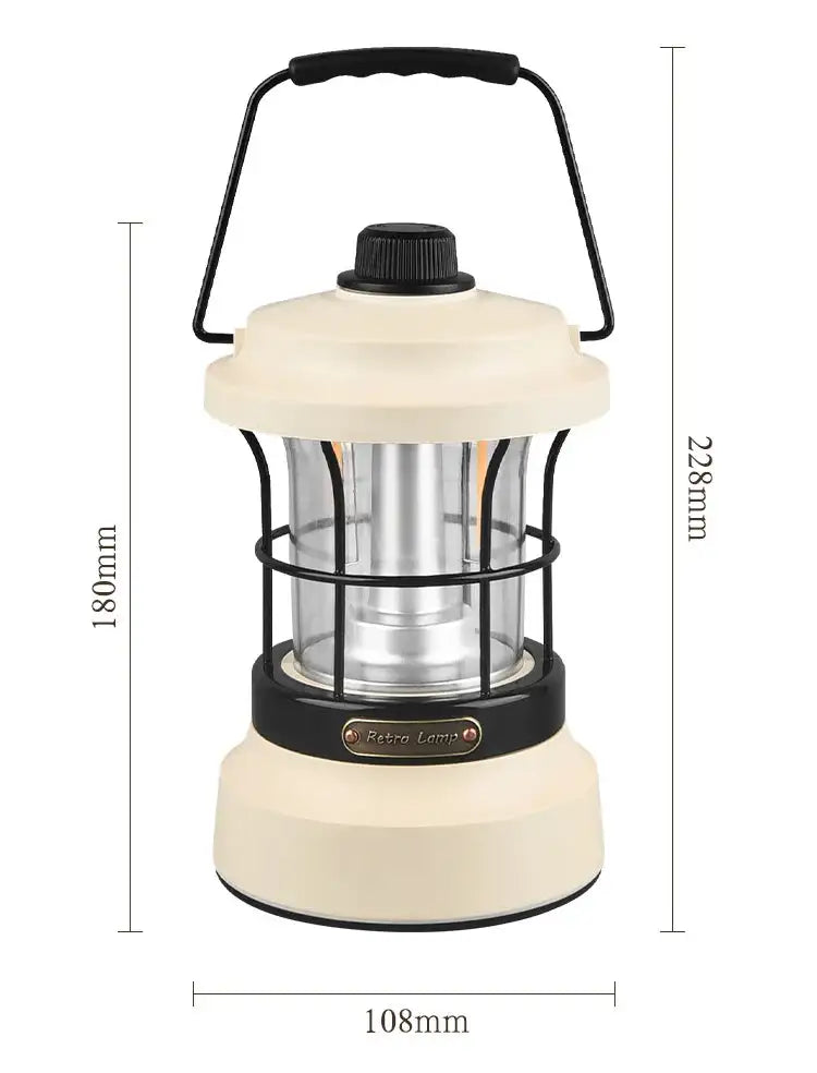 Retro USB Camping Lantern Portable Travel Light