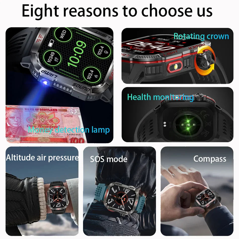 Military GPS Smartwatch Men Waterproof Outdoor Tracker