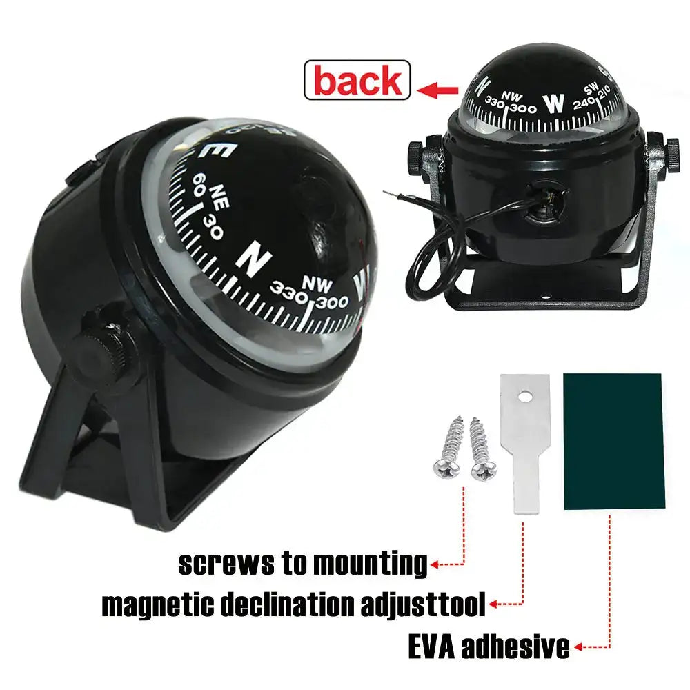 Electronic Car Compass LED Marine Vehicle Navigation Tool