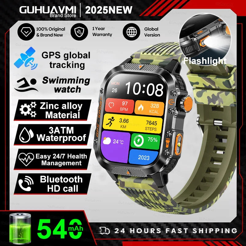 2025 GPS Smartwatch Men Waterproof Sport Bluetooth