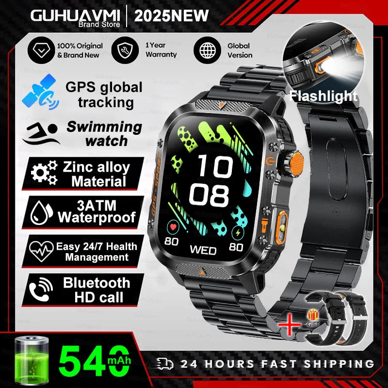 2025 GPS Smartwatch Men Waterproof Sport Bluetooth
