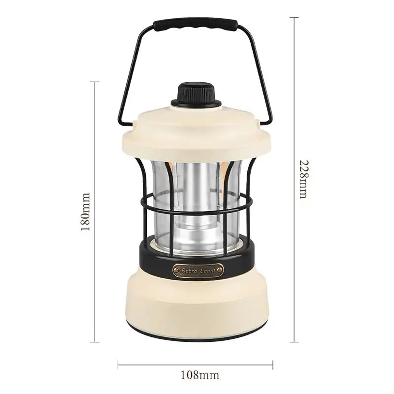 Retro USB Camping Lantern Portable Travel Light