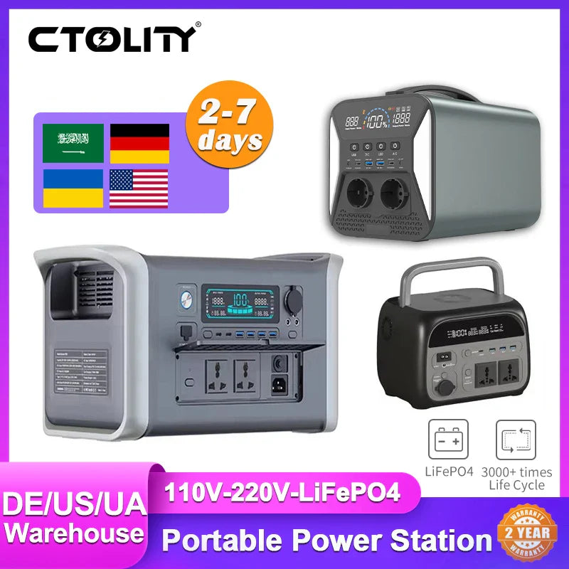2400W Portable LiFePO4 Solar Power Station