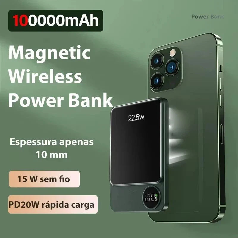 100000mAh Magnetic Wireless Power Bank Fast Charger