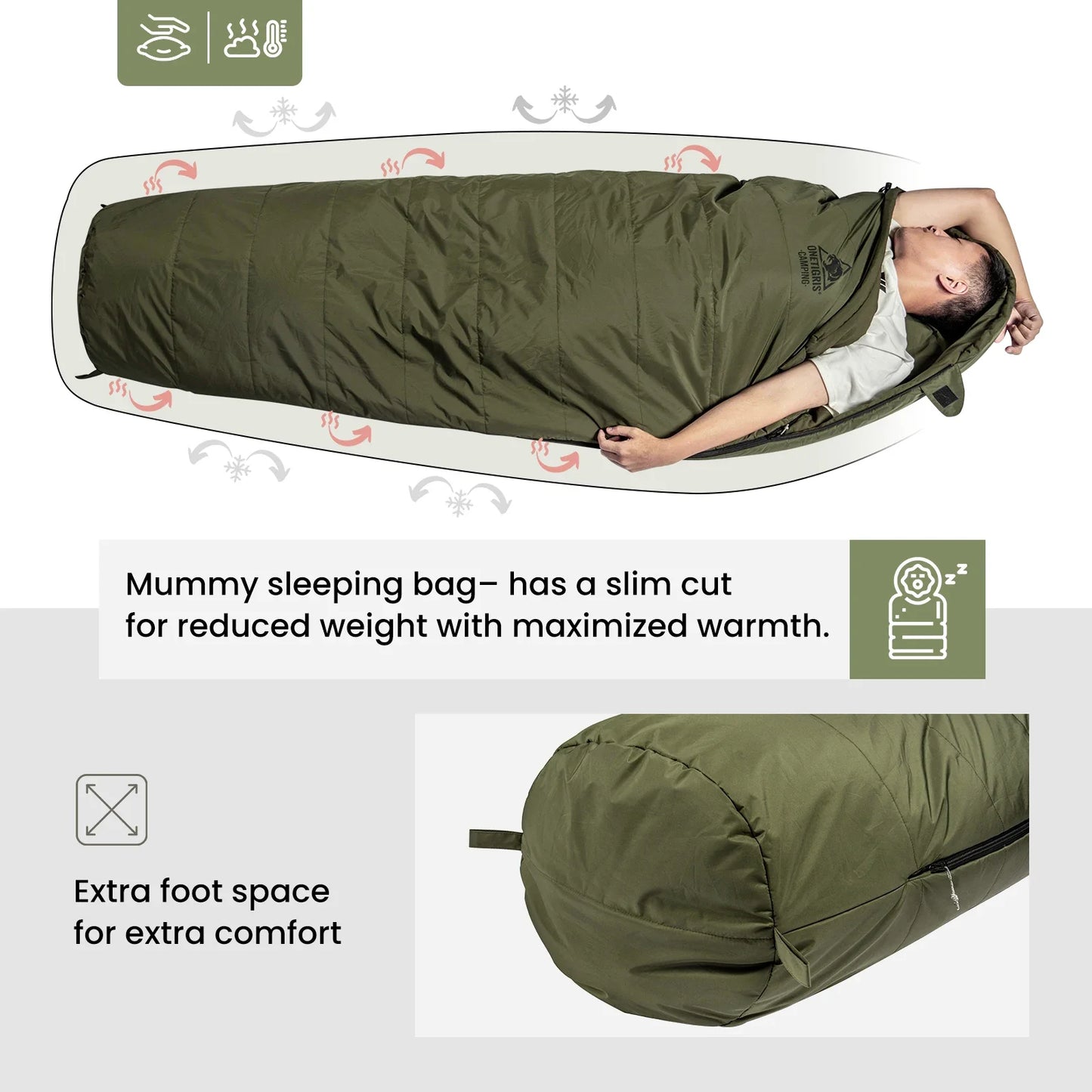 OneTigris Bushcrafter’s Outdoor Sleeping Bag Lightweight