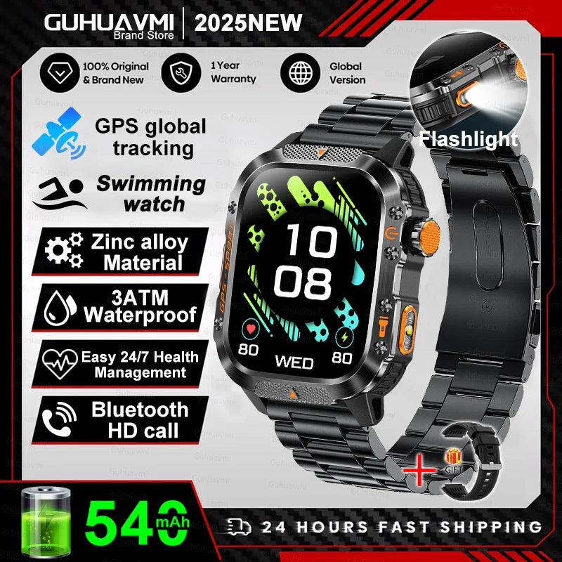 2025 GPS Smartwatch Men Waterproof Sport Bluetooth