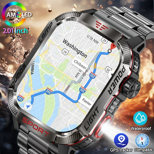 Military GPS Smartwatch Men Waterproof Outdoor Tracker