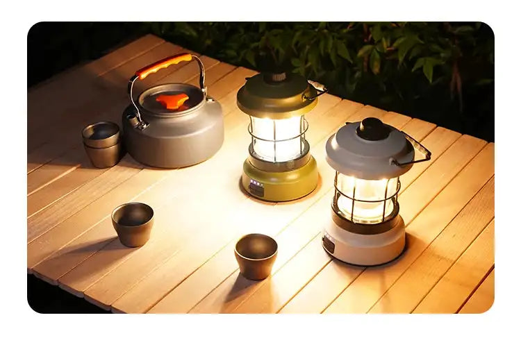 Retro USB Camping Lantern Portable Travel Light