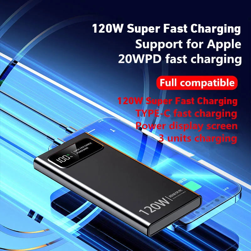 200000mAh 120W Super Fast Portable Power Bank