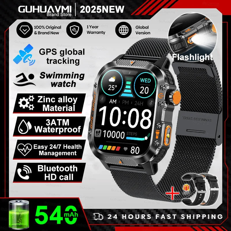 2025 GPS Smartwatch Men Waterproof Sport Bluetooth