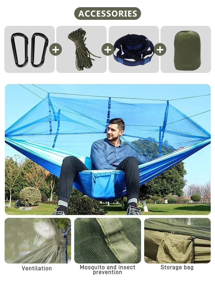 AdventureNest 2-Person Camping Hammock with Rainfly