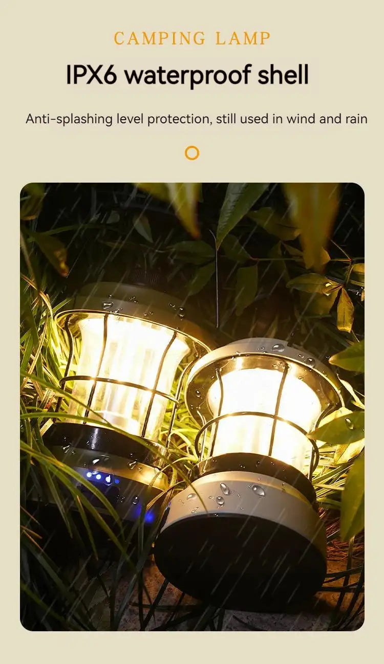 Retro USB Camping Lantern Portable Travel Light