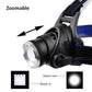 Rechargeable LED Headlamp Zoomable Waterproof High Power