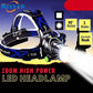 Rechargeable LED Headlamp Zoomable Waterproof High Power