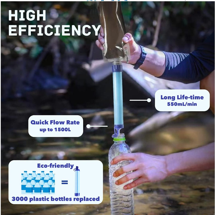 Portable Water Filter Straw for Hiking Camping Survival