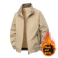Fleece-Lined Thick Warm Loose Stand-Collar Jacket