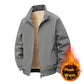 Fleece-Lined Thick Warm Loose Stand-Collar Jacket