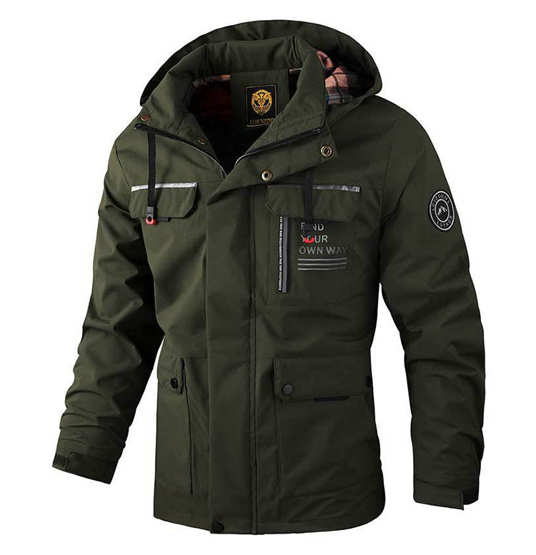 Men’s Casual Hooded Parka Windproof Warm Jacket