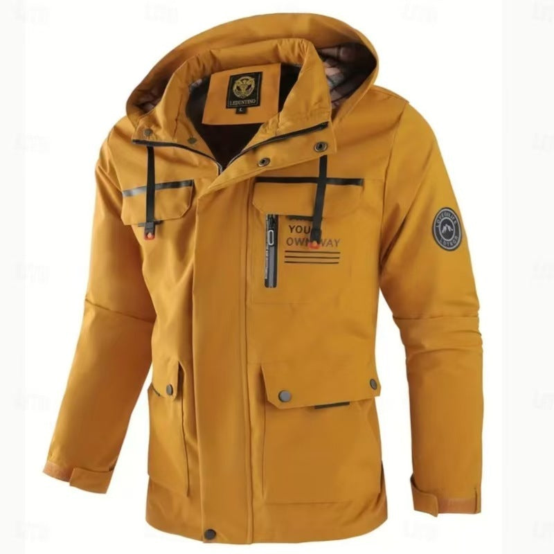 Men’s Casual Hooded Parka Windproof Warm Jacket