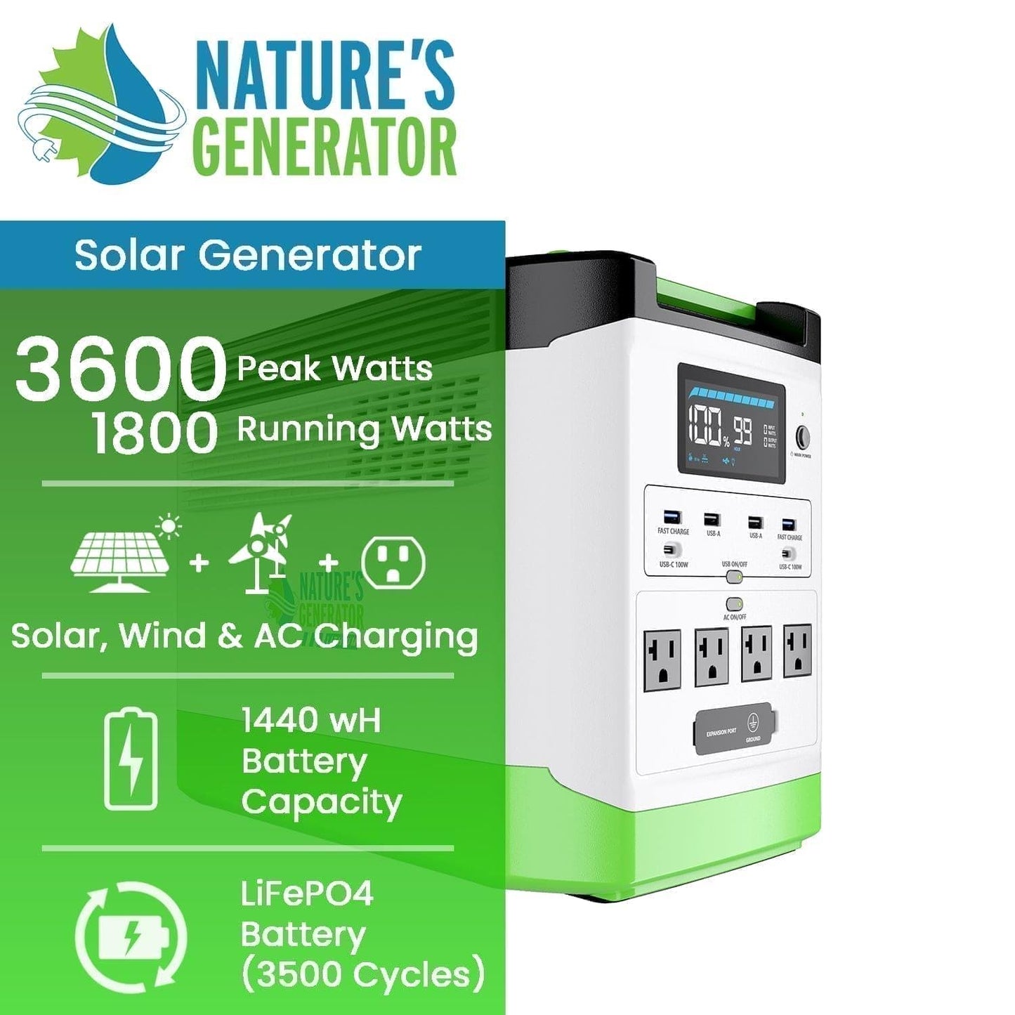 Nature’s Generator Lithium 1800 Power Station