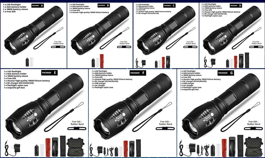 Z45 Mini LED Flashlight Waterproof Rechargeable Torch